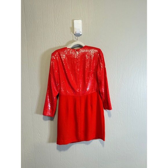 REISS • NWT Cara Mini Red Sequin Cocktail Party Dress Sz US 6 Boat Neck $495 - Picture 10 of 15